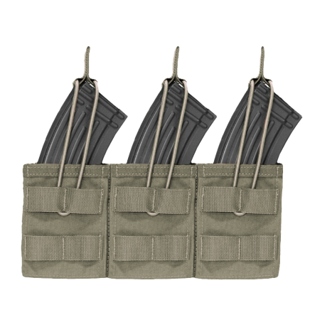 Warrior Triple Open AK7.62mm Open Mag Pouch Ranger Green