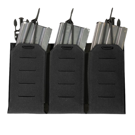Warrior Laser Cut Detachable Front Panel Triple Bungee 5.56 Panel Black