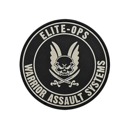 Warrior Round Rubber Logo Shield Black