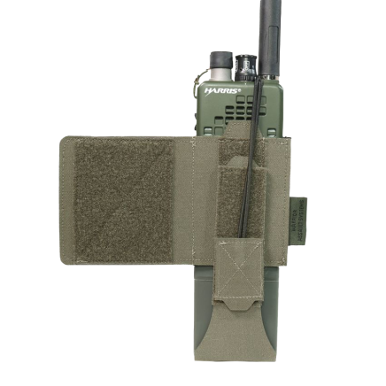 Warrior Laser Cut Wing Velcro MBITR / Harris Radio Pouch Ranger Green