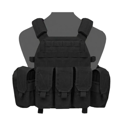 Warrior DCS M4 Plate Carrier Combo with 5x 5.56 M4 Covered Mag Pouches, 2x Utility Pouches