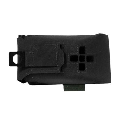 Warrior Laser Cut Small Horizontal Individual First Aid Kit Pouch Black