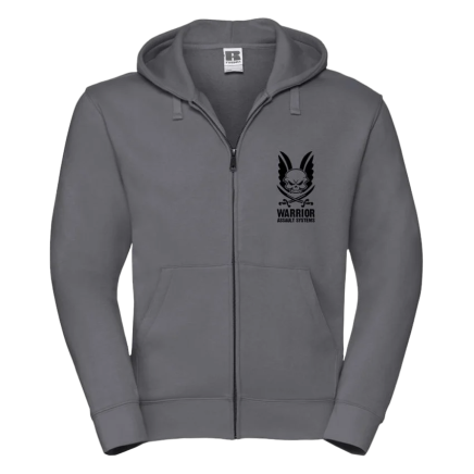 Logo Hoodie With Full Zip Charcoal