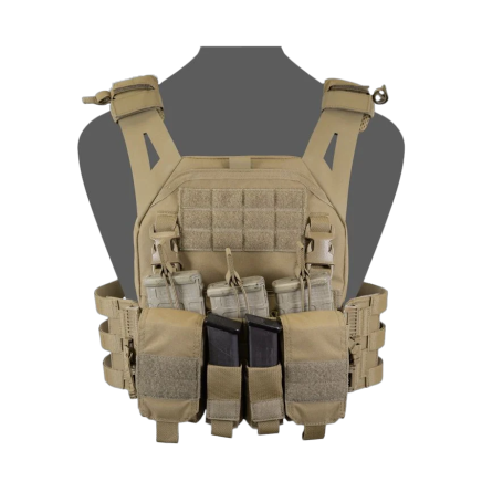 Warrior LPC V2 DFP MK1 Low Profile Plate Carrier Combo with 3x Universal Open Mag Pouches, 2x Utility Pouches Including Additional 2x 9mm Pistol Mag Pouches