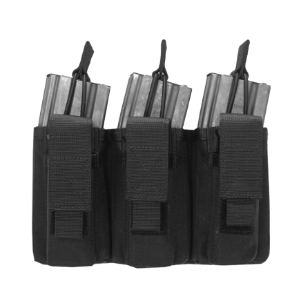 Warrior Triple Open 5.56mm Mag/Bungee Retention with 3 Pistol Pouches Black