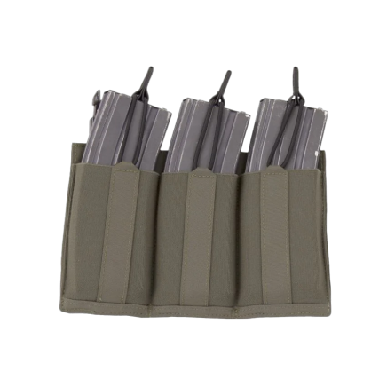 Warrior Laser Cut Detachable Front Panel, Triple Bungee, Low Profile Elastic 5.56 Mag Pouch Ranger Green