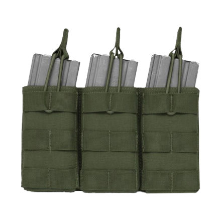 Warrior Triple 5.56mm Open Mag Pouch Olive Drab