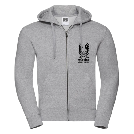 Logo Hoodie With Full Zip Heather Grey