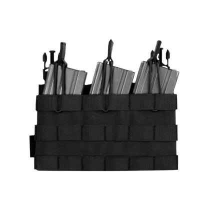 Warrior Detachable Triple MOLLE Open Pouch Black