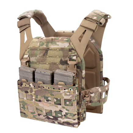 Warrior Laser Cut LPC V3 Low Profile Plate Carrier Base With Slimline Ladder Sides, Kangaroo Pouch & 5.56mm Triple Insert