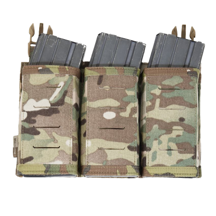 Warrior Laser Cut Detachable Front Panel Triple Snap Mag Pouch Multicam