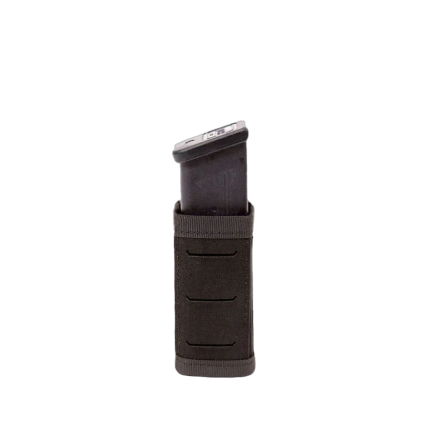 Warrior Laser Cut Single Snap Mag Pouch 9mm Short Black