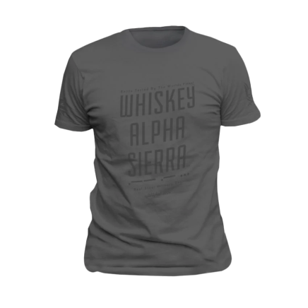 Whiskey Alpha Sierra T-Shirt Grey with Grey Print