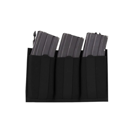 Warrior Laser Cut Detachable Front Panel, Triple Bungee, Low Profile Elastic 5.56 Mag Pouch Black