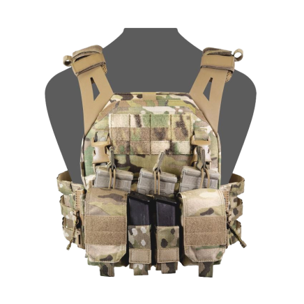 Warrior LPC V2 DFP MK1 Low Profile Plate Carrier Combo with 3x Universal Open Mag Pouches, 2x Utility Pouches Including Additional 2x 9mm Pistol Mag Pouches