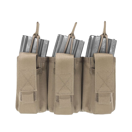 Warrior Triple Open 5.56mm Mag/Bungee Retention with 3 Pistol Mag Pouches Coyote Tan
